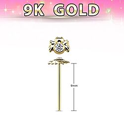 9k GOLD JEWELED SPIDER NOSE PIN 