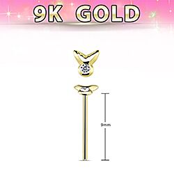 9k GOLD JEWELED FANCY NOSE PIN 