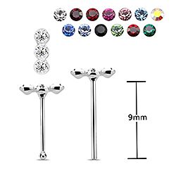 3 Stone Nose Studs  Nose Piercing  Wholesale