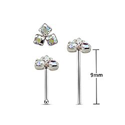 Triple Birthstone Nose Stud