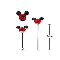 Wholesale Silver Mickey Mouse Crystal Nose Stud