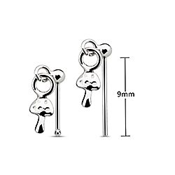 Wholesale Silver Dangle Mushroom Plain Nose Stud