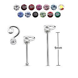 Wholesale Silver Music Note Crystal Nose Stud
