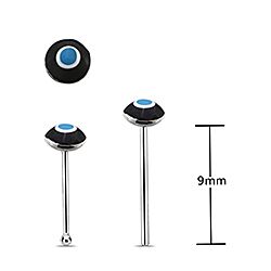 Wholesale Silver Enamel Evil Eye Nose Stud