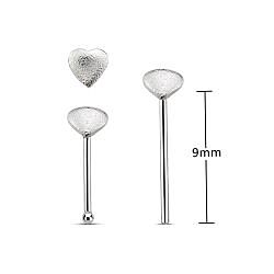 Silver Heart Diamond Dust Cut Nose Pin