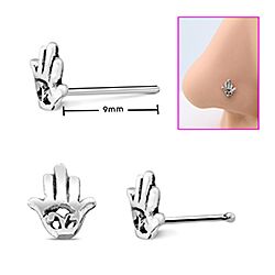 Oxidized Silver Hamsa Hand Nose Stud, Antique Nose Studs  Wholesale