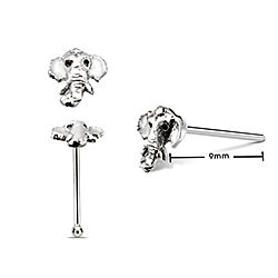 Oxidized Silver Elephant Nose Stud, Antique Nose Studs  Wholesale