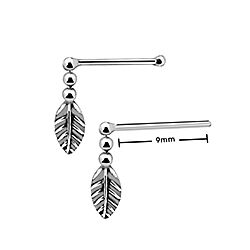 Oxidized Silver Hanging Leaf Nose Studs Wholesale