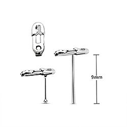 Oxidized Silver Safety Pin Nose Studs Wholesale