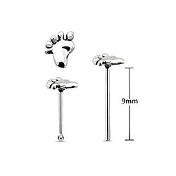 SILVER 925 OXIDIZED FOOT NOSE STUD