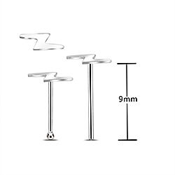 Tiny Lightning Shape Silver Nose Stud