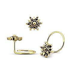 Star of David Nose Ring Screw Silver Gold Plated