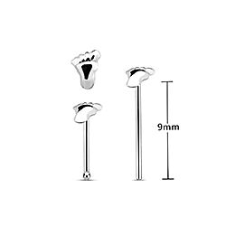Silver Foot Nose Stud, Nose Ring