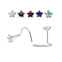 Wholesale Silver 3mm Crystal Star Nose Screw