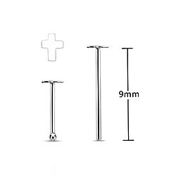 Tiny Cross Silver Nose Stud, Cross Nose Stud