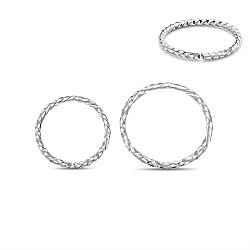 Diamond cut plain silver nose hoops