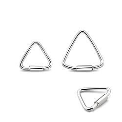 Captive Bead Sterling Silver Triangle Nose Hoop Rings