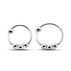 Ball Bead Hoop Nose Ring 925 Sterling Silver