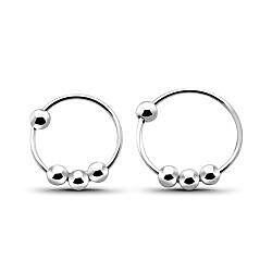 Ball Bead Hoop Nose Ring 925 Sterling Silver