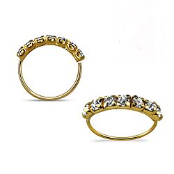 Gold plated Preciosa crystal silver nose hoops