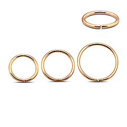 20G (0.8 mm) Rose Gold plated Seamless Plain Silver Nose hoops, Nose Ring 