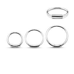 20G (0.8 mm) Plain Silver Nose Hoops With Captive bead closure