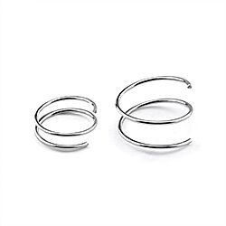 Double Spiral Nose Ring Silver Hoop