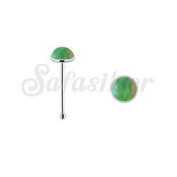 2mm Flat Green Opal Nose Stud Silver