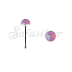 2mm Flat rose opal nose stud silver