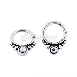 Ornate Design Ethic Tribal Silver Nose Piercing Septum