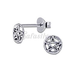 Wholesale Silver Sterling Magic Star Oxidized Stud Earrings