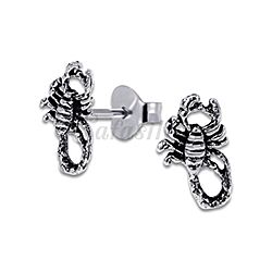 Wholesale Silver 925 Real Scorpion Oxidized Stud Earrings