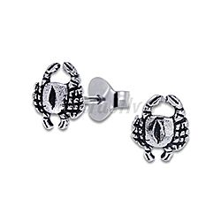 Wholesale 925 Silver Crab Oxidized Stud Earrings