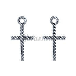 Oxidized Silver Cross Charms Size 7 mm X 15 mm