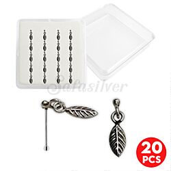 Oxidized Silver Hanging Leaf Nose Studs Wholesale