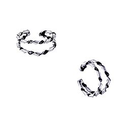 Wholesale 925 Sterling Silver Twisted Oxidized Ear Cuff Earrings