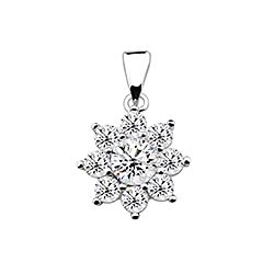 925 Silver Cubic Zirconia Sunflower Pendant