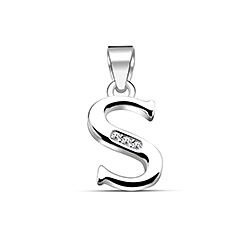 Wholesale Silver Cubic Zirconia S Letter Pendant 