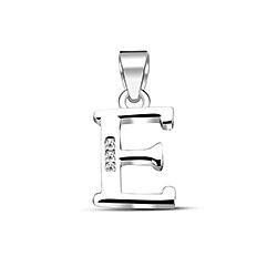 Wholesale Silver Cubic Zirconia E Letter Pendant 