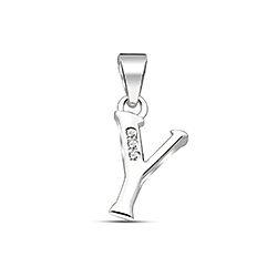 Wholesale Silver Cubic Zirconia Y Letter Pendant