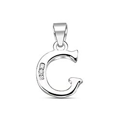 Wholesale Silver Cubic Zirconia G Letter Pendant