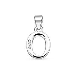 Wholesale Silver Cubic Zirconia O Letter Pendant