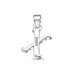 Wholesale Silver Cubic Zirconia X Letter Pendant