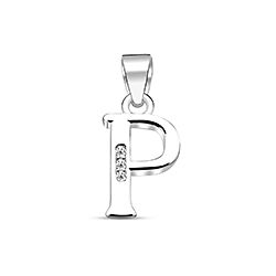 Wholesale Silver Cubic Zirconia P Letter Pendant