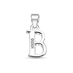 Wholesale Silver Cubic Zirconia B Letter Pendant