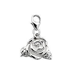 Wholesale Sterling Silver Plain Rose Flower Charm