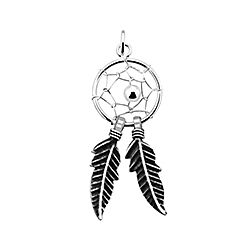 Wholesale 925 Sterling Silver Oxidized Dream Catcher Plain Pendant 