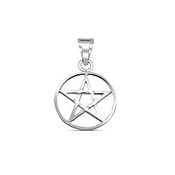 Wholesale 925 Sterling Silver Star Design Triple Moon Goddess Plain Pendant 
