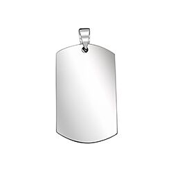 925 Silver Dog Tag Plain Pendant