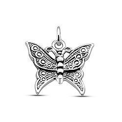 Wholesale 925 Sterling Silver Oxidized Black Swallowtail Butterfly Plain Pendant  
